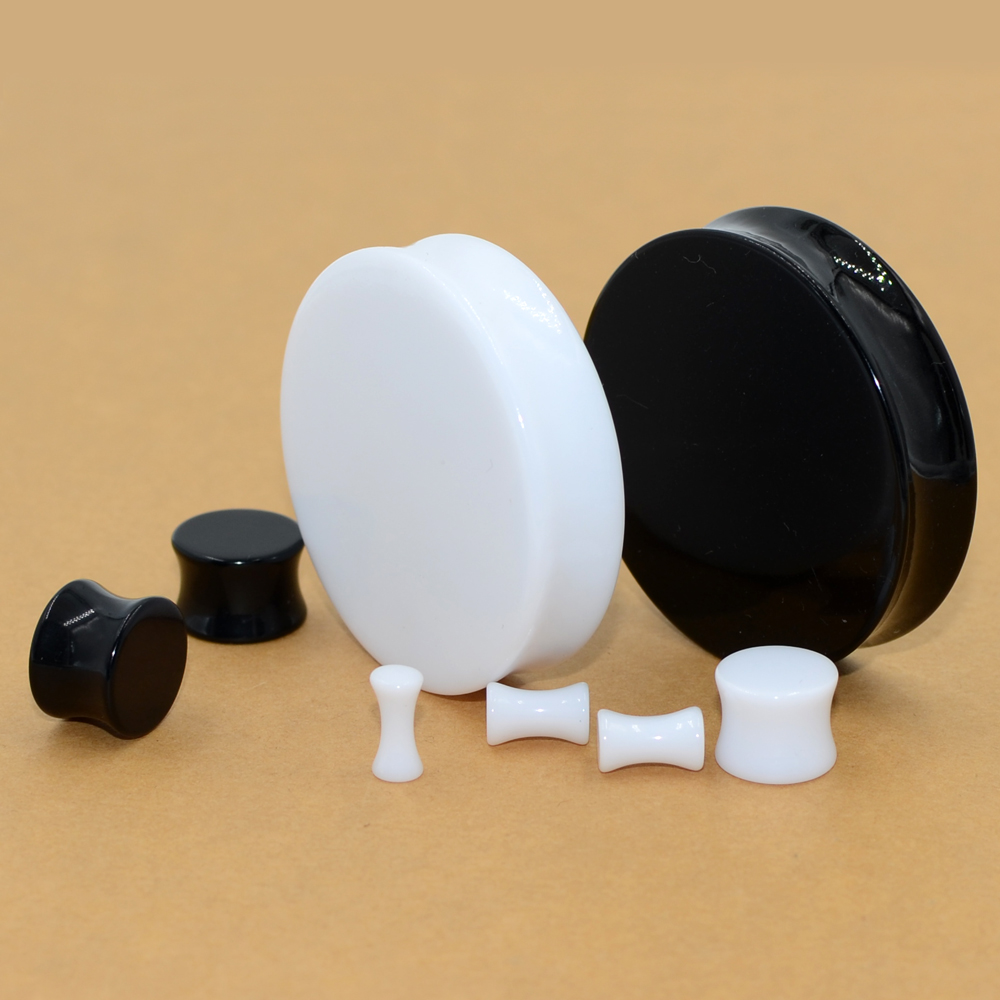 2Pair Acrylic Ear plugs White& - Body Jewelry Gauge Sizes のレビューと価格