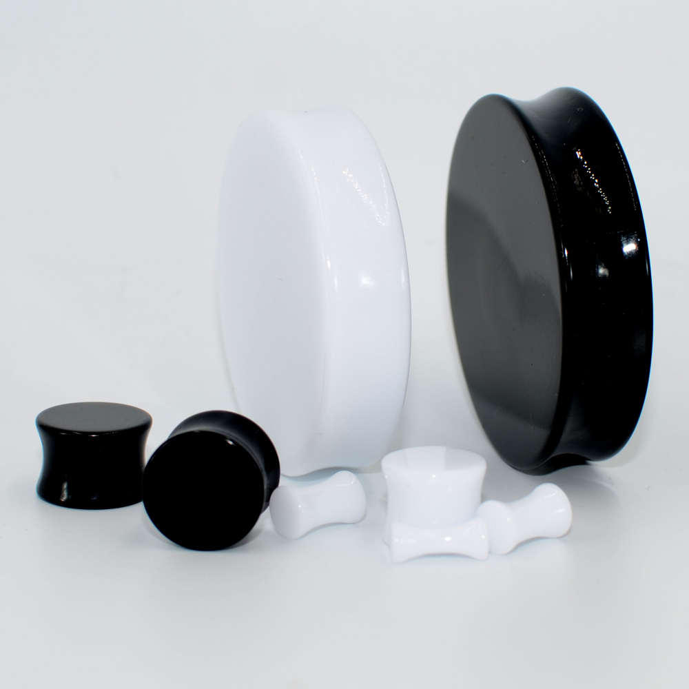 2Pair Acrylic Ear plugs White& - Body Jewelry Gauge Sizes のレビューと価格