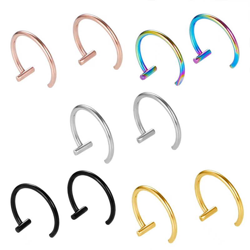 18G Surgical Steel Lip Ring Ha - Body Jewelry Surgical Steel のレビューと価格