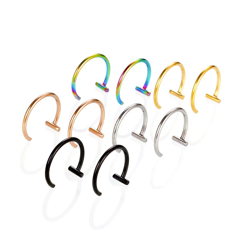 18G Surgical Steel Lip Ring Ha - Body Jewelry Surgical Steel のレビューと価格