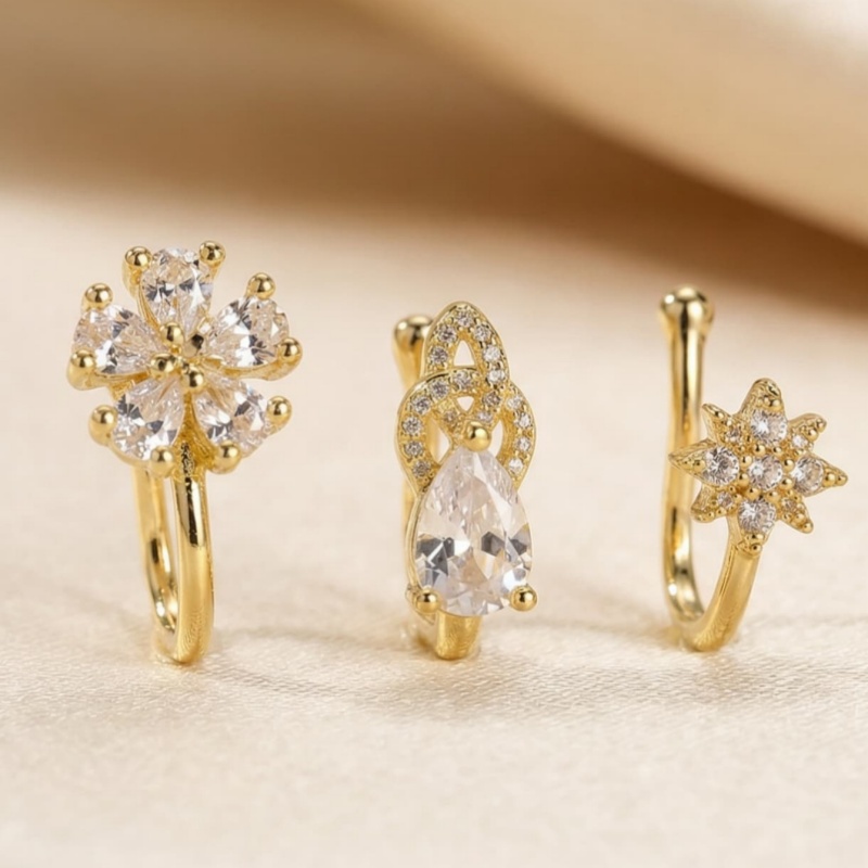 3-piece French style minimalis - Body Jewelry Nose Studs のレビューと価格