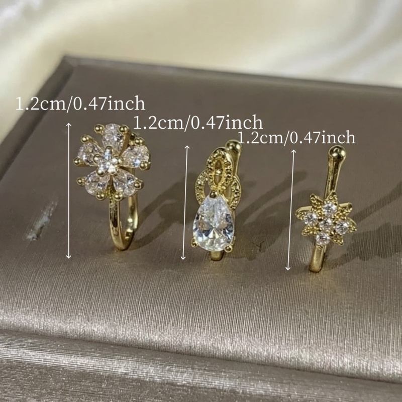 3-piece French style minimalis - Body Jewelry Nose Studs のレビューと価格