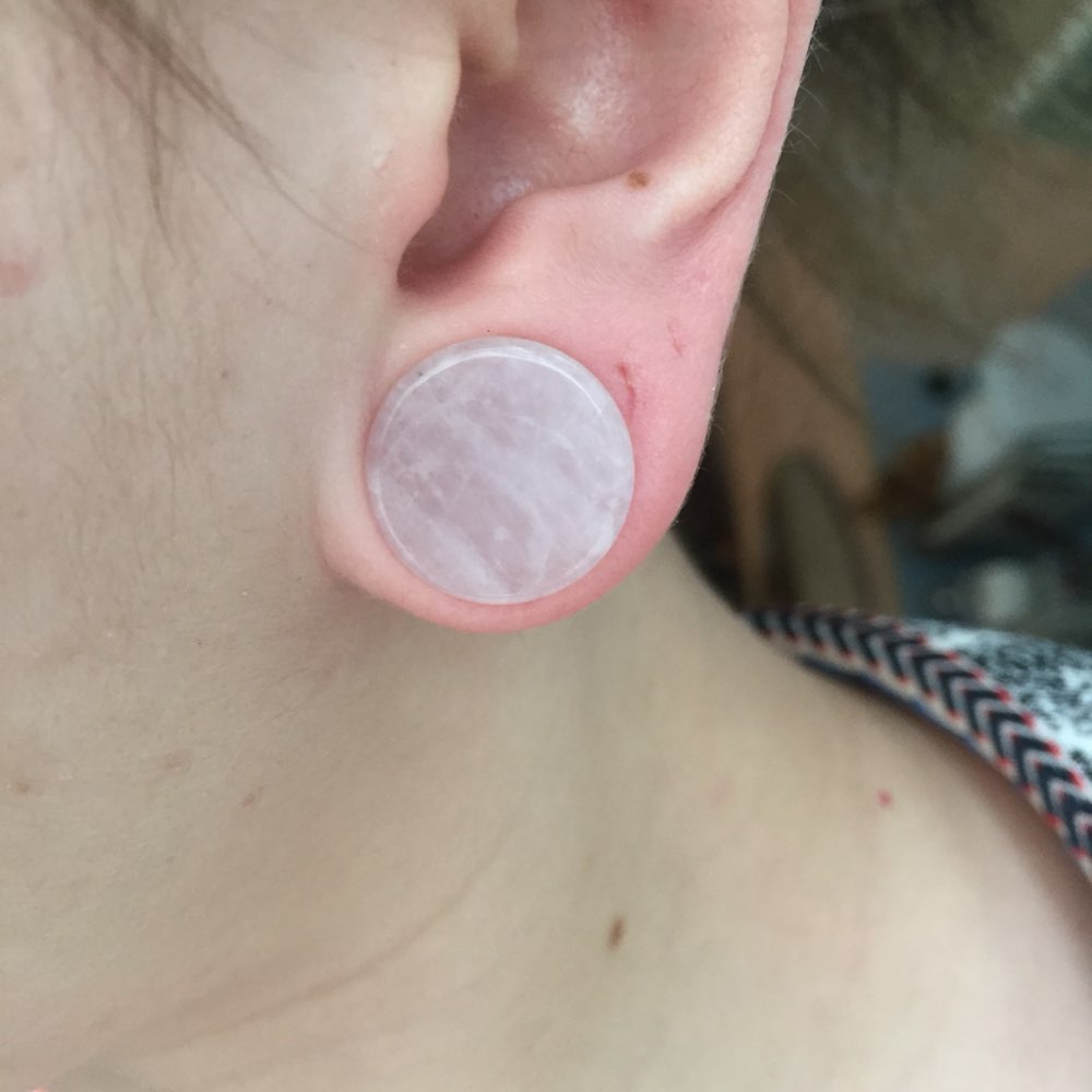 2Pc Pink Quartz Organic Stone  - Body Jewelry Gauge Sizes のレビューと価格