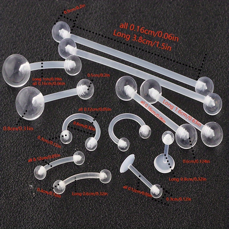 2pcs/12pcs Clear Retainers Pie - Body Jewelry Industrial のレビューと価格