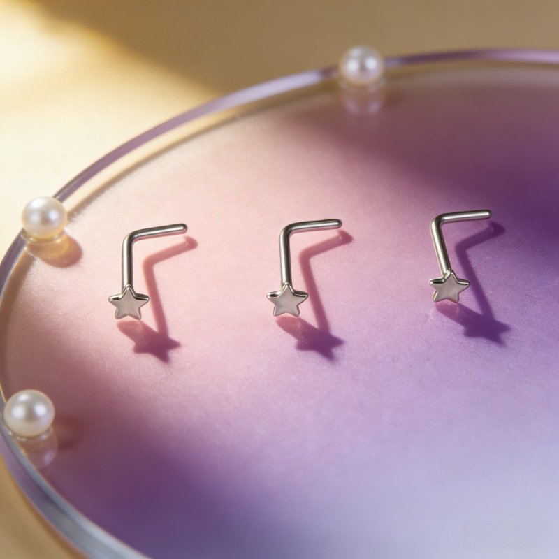 1Pc Trendy Sweet Cool Style St - Body Jewelry Nose Studs のレビューと価格