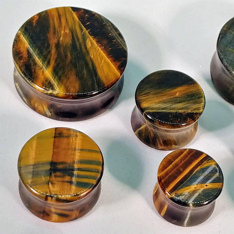 2pcs Yellow Tiger Eye Organic  - Yellow Body Jewelry のレビューと価格