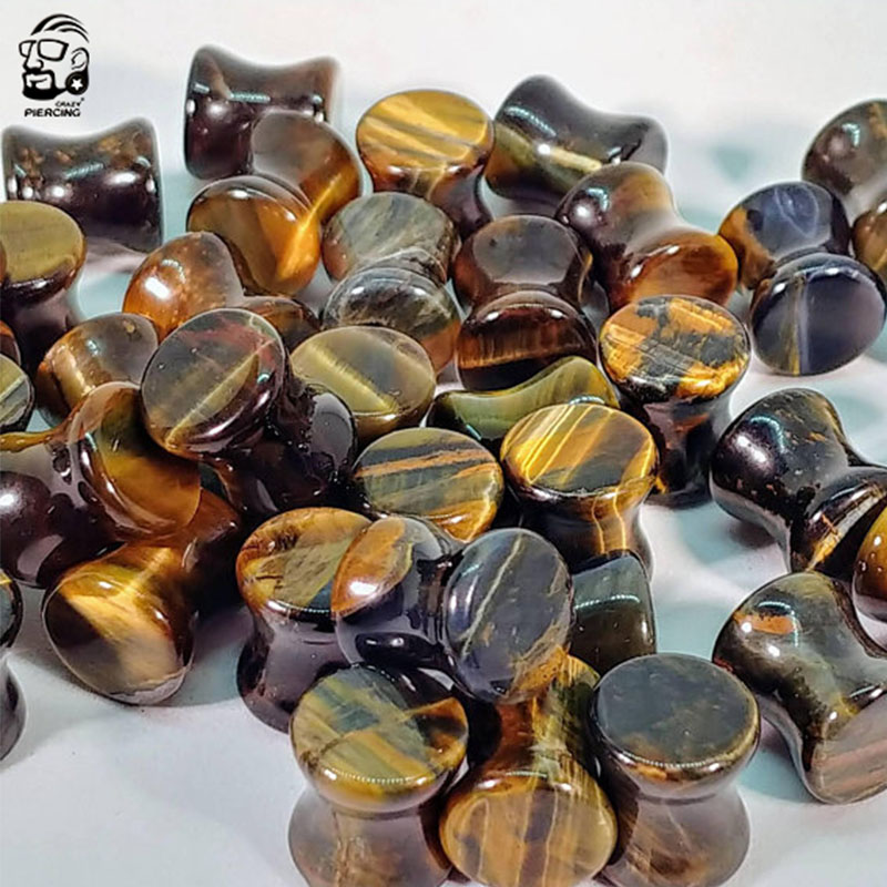 2pcs Yellow Tiger Eye Organic  - Yellow Body Jewelry のレビューと価格