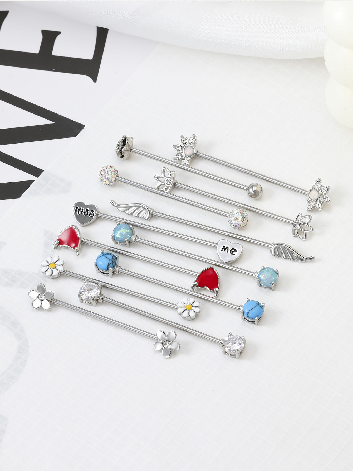 16G Arrows Hearts Industrial B - Body Jewelry Surgical Steel のレビューと価格