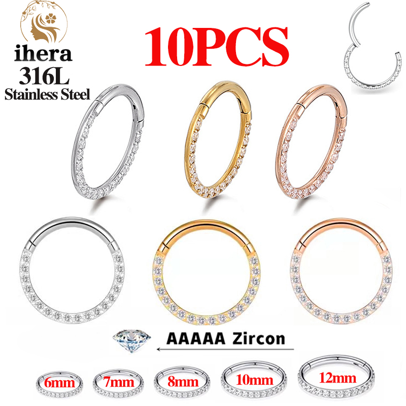 1/10PCS Stainless Steel Nose R - Body Jewelry Ear のレビューと価格
