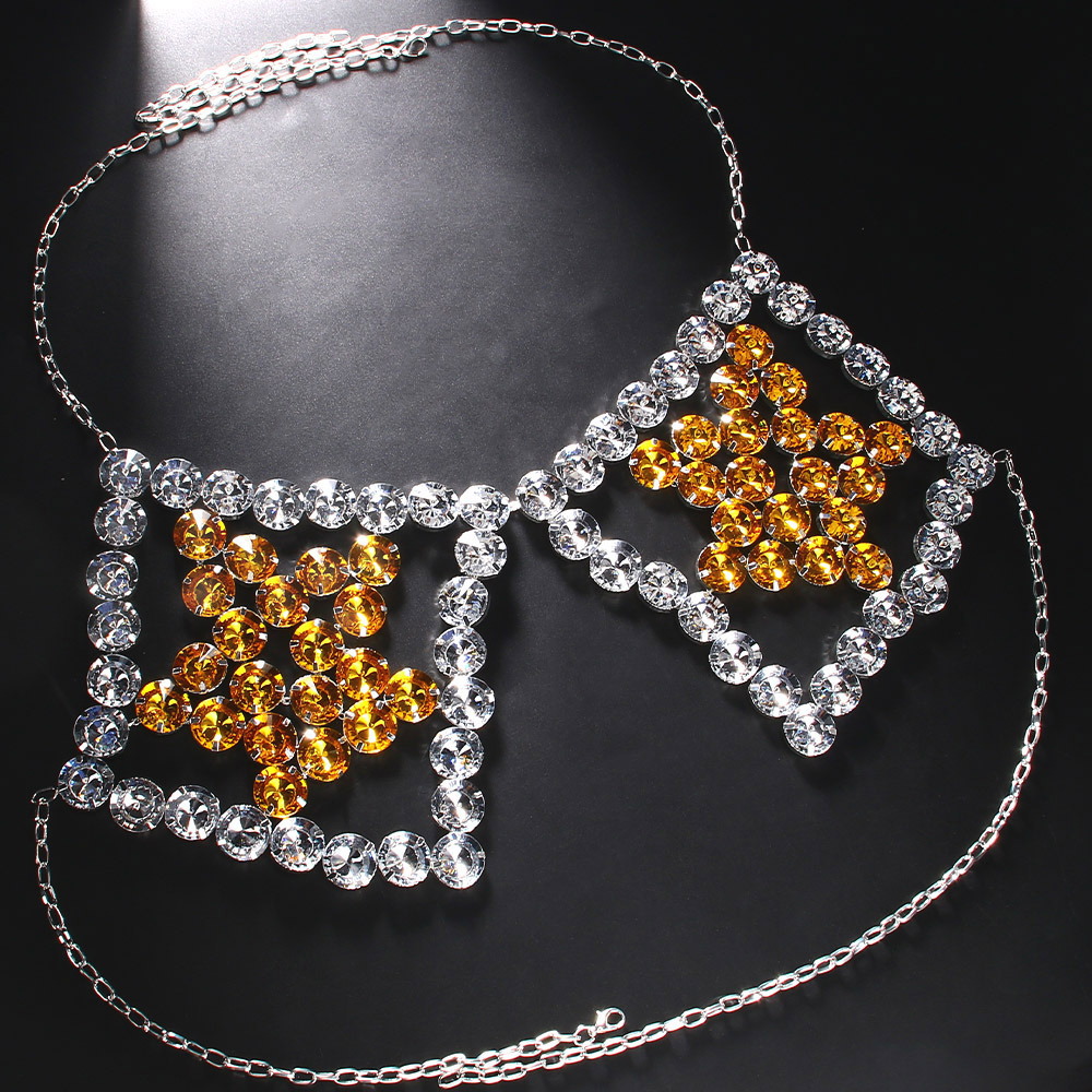 Sexy Yellow Pentagram Chest Ch - Yellow Body Jewelry のレビューと価格