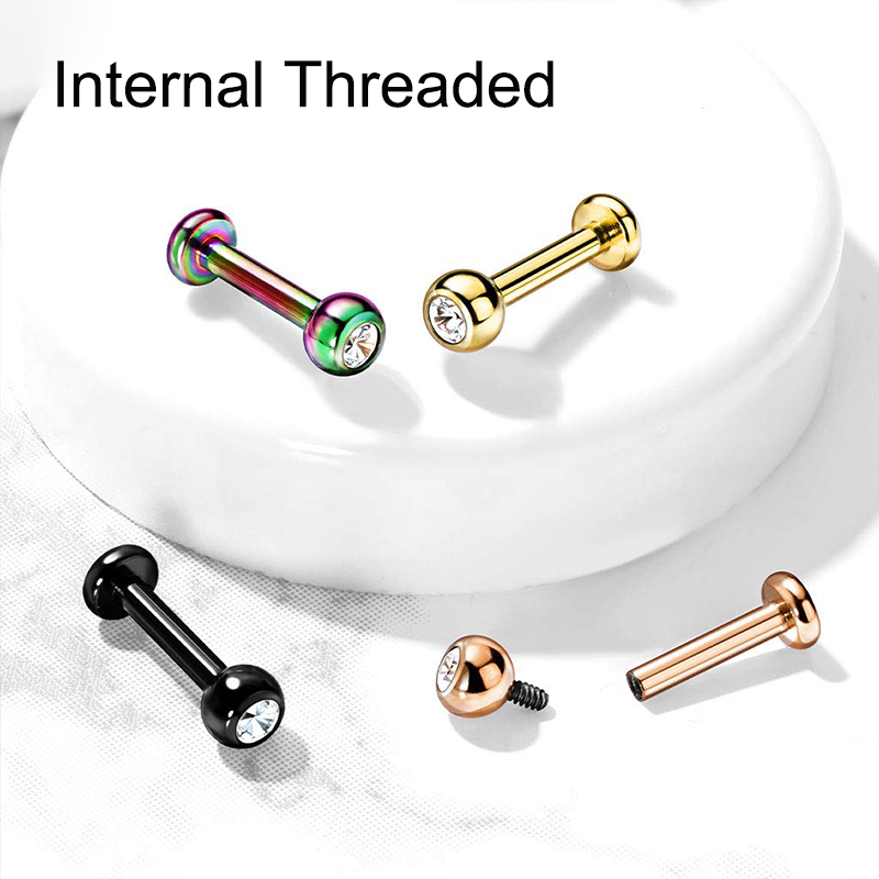 16G Surgical Steel Ball Top CZ - Body Jewelry Surgical Steel のレビューと価格