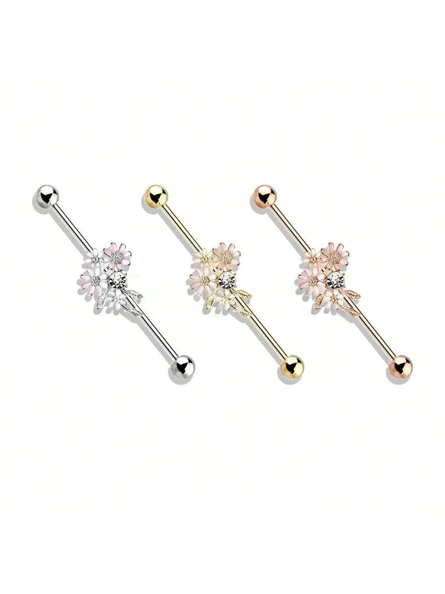 Floral Industrial Barbell Ear  - Body Jewelry Industrial のレビューと価格