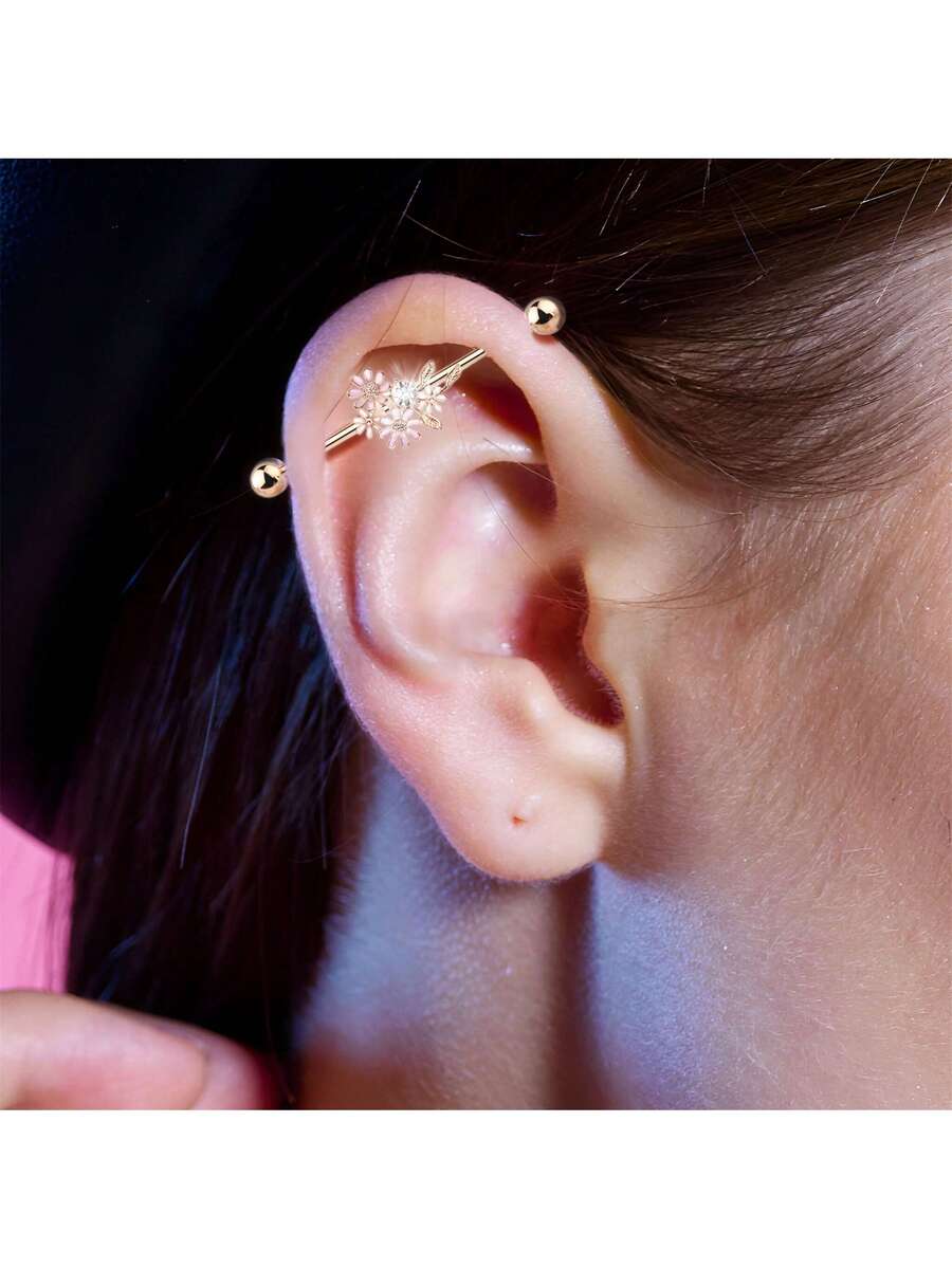 Floral Industrial Barbell Ear  - Body Jewelry Industrial のレビューと価格
