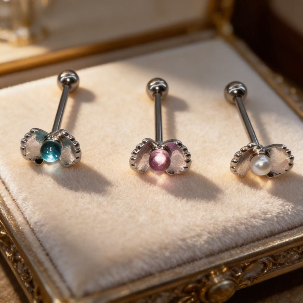 2026 Unique Shell Tongue Ring  - Body Jewelry Surgical Steel のレビューと価格
