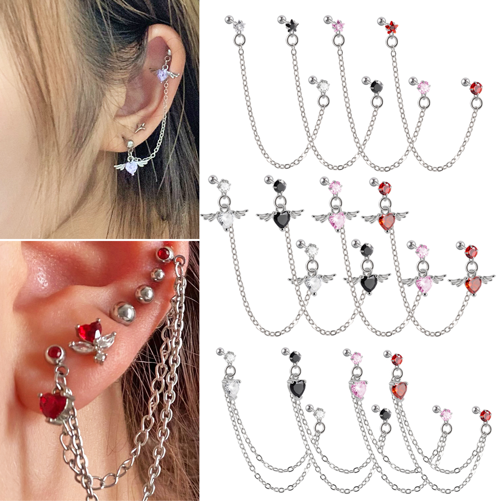 1PC Surgical Steel CZ Gem Ear  - Body Jewelry Surgical Steel のレビューと価格