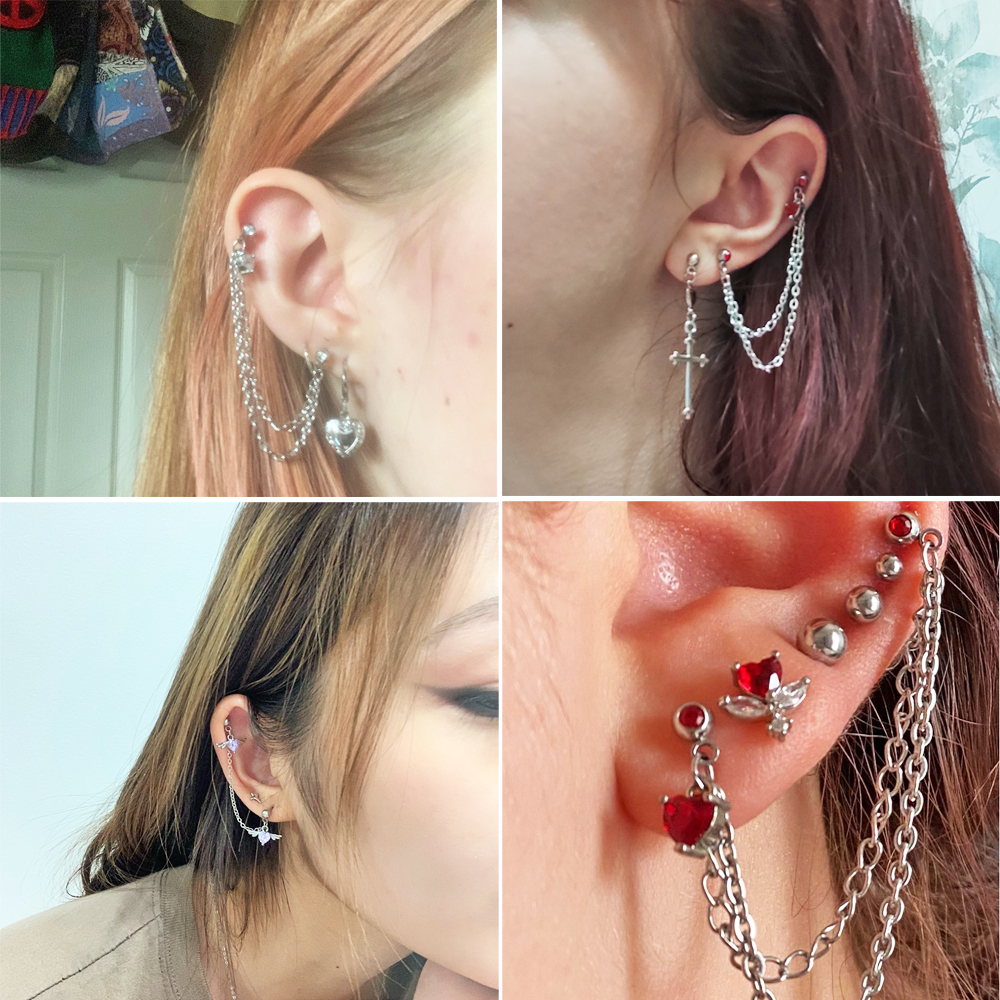 1PC Surgical Steel CZ Gem Ear  - Body Jewelry Surgical Steel のレビューと価格