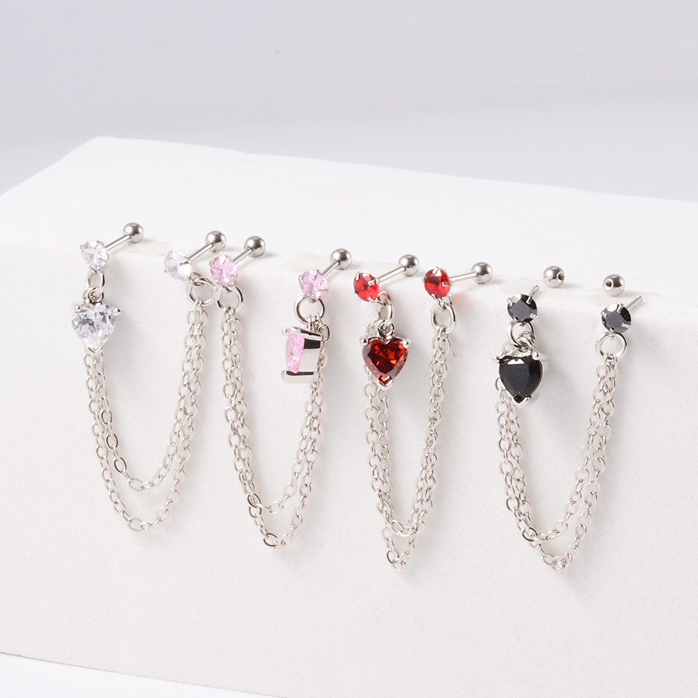 1PC Surgical Steel CZ Gem Ear  - Body Jewelry Surgical Steel のレビューと価格