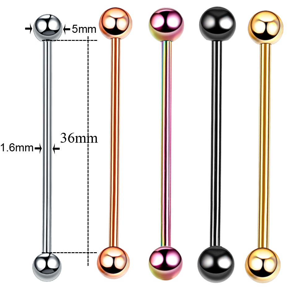 1PC Titanium Piercing Gem Indu - Body Jewelry Industrial のレビューと価格