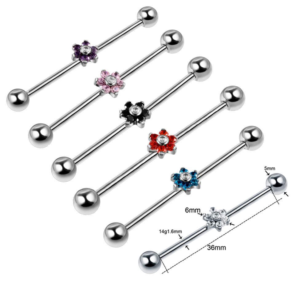 1PC Titanium Piercing Gem Indu - Body Jewelry Industrial のレビューと価格