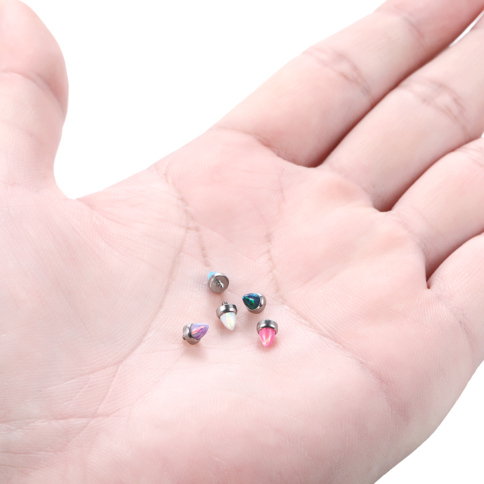 1PC Titanium Claw Set Opal Bul - Body Jewelry Industrial のレビューと価格