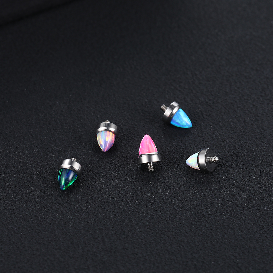 1PC Titanium Claw Set Opal Bul - Body Jewelry Industrial のレビューと価格