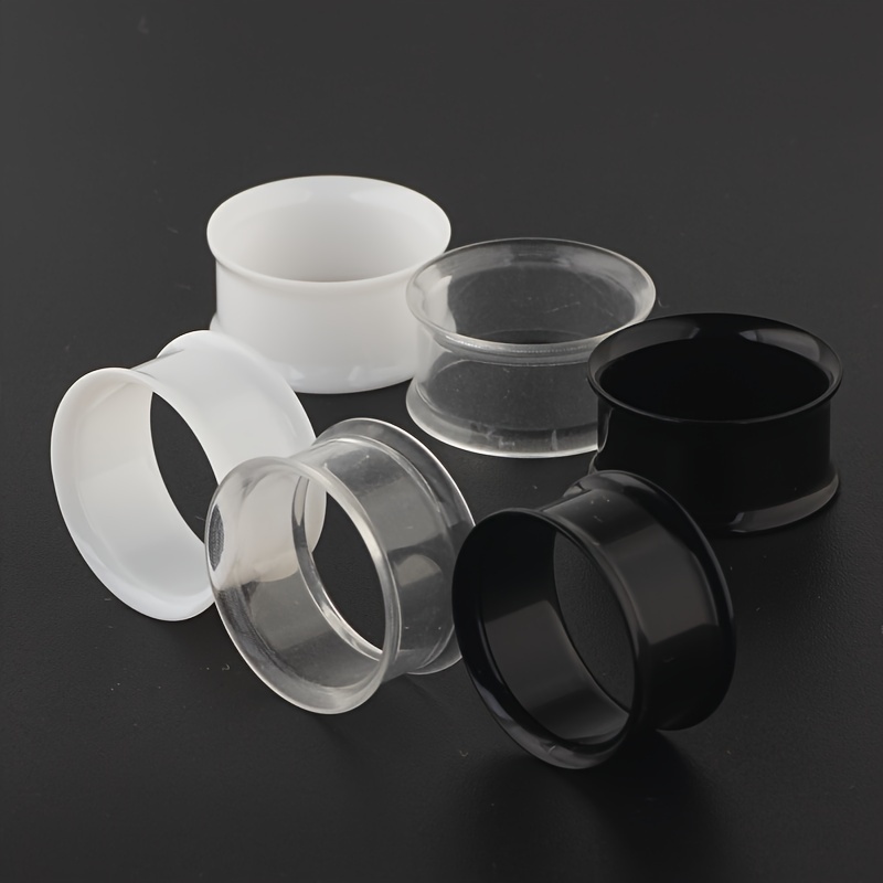 6pcs Hollow Acrylic Double Fla - Body Jewelry Gauge Sizes のレビューと価格