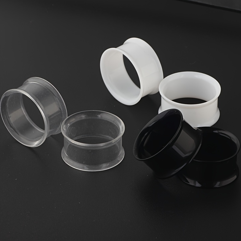 6pcs Hollow Acrylic Double Fla - Body Jewelry Gauge Sizes のレビューと価格