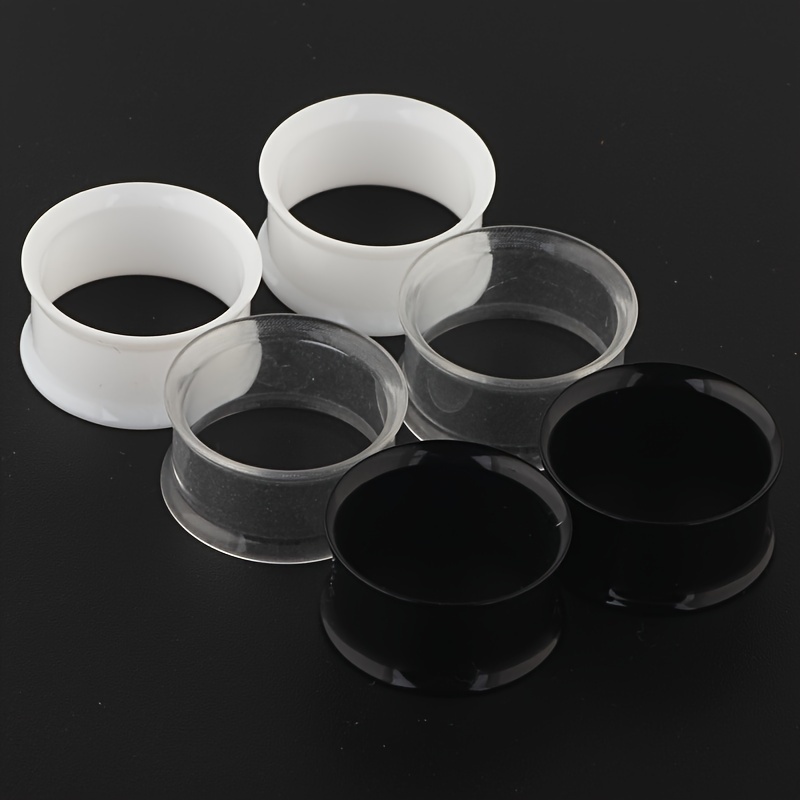 6pcs Hollow Acrylic Double Fla - Body Jewelry Gauge Sizes のレビューと価格
