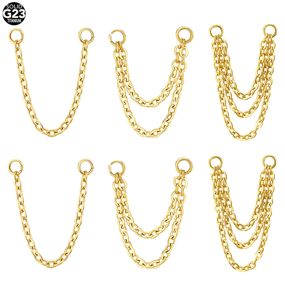 1/5PCS Titanium Double Chain f - Body Jewelry Industrial のレビューと価格