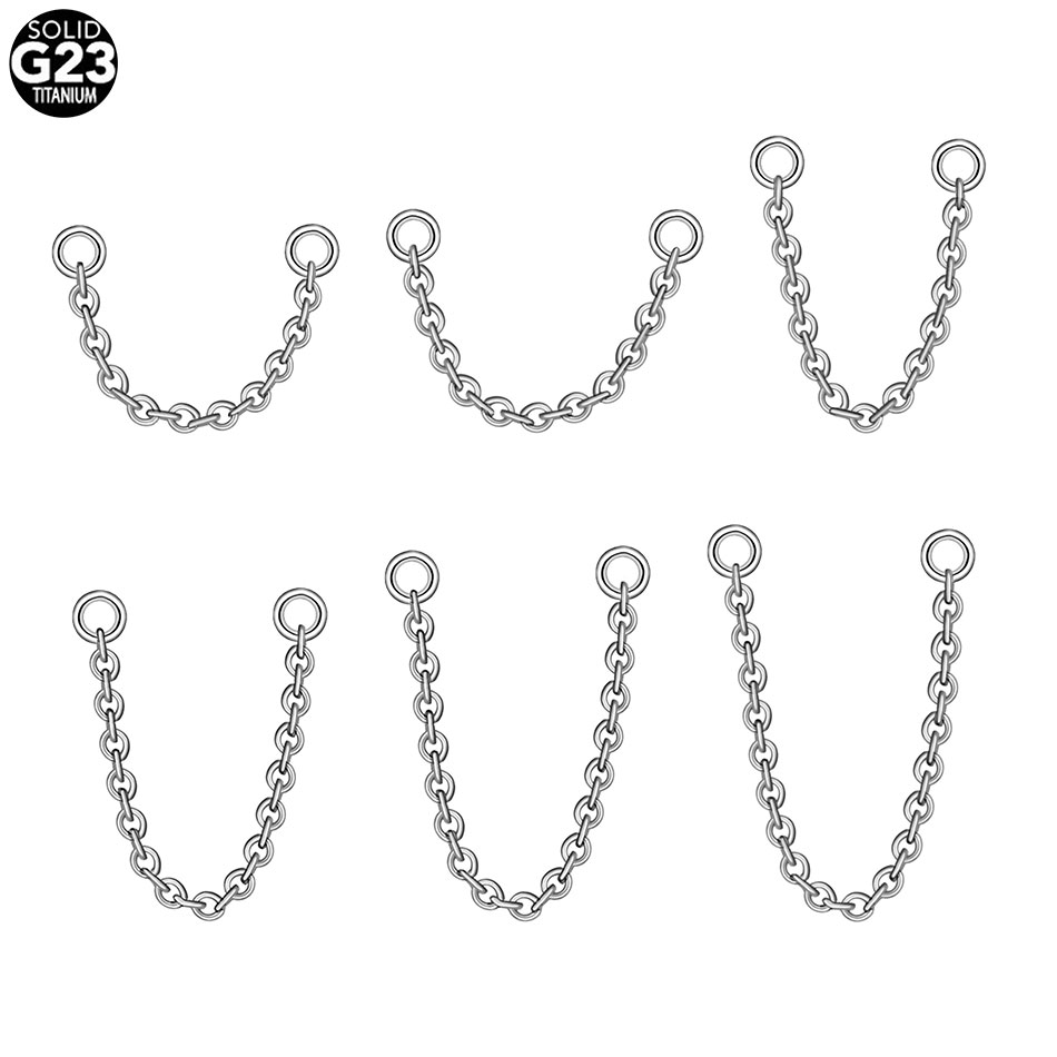 1/5PCS Titanium Double Chain f - Body Jewelry Industrial のレビューと価格