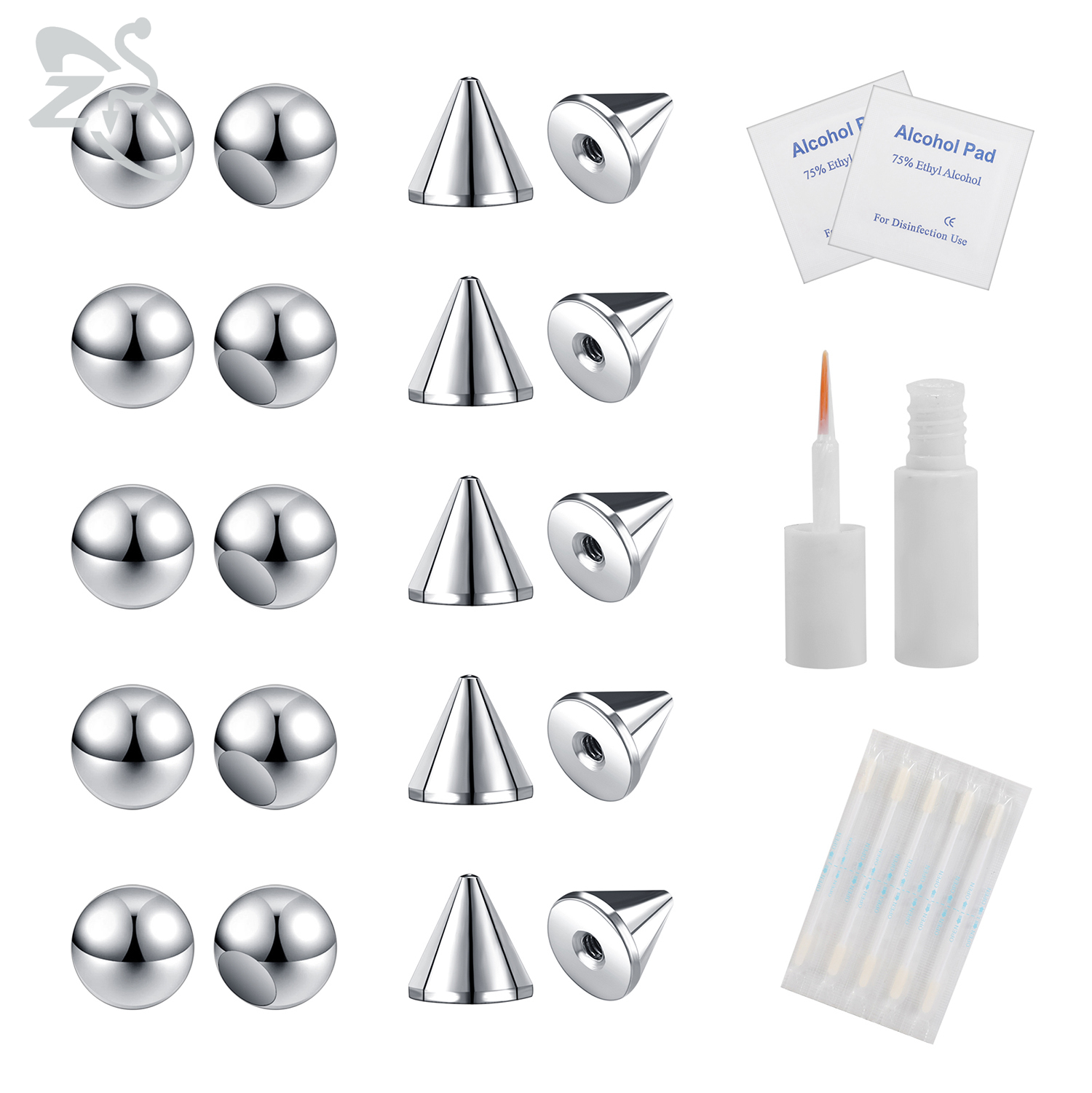 ZS 1 Set Fake Eyebrow Ring Men - Body Jewelry Nose Studs のレビューと価格