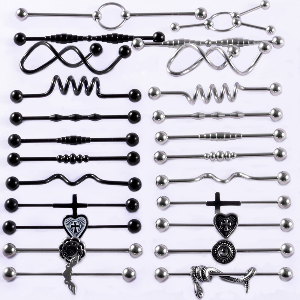 1Pcs Surgical Steel Snake Indu - Body Jewelry Industrial のレビューと価格
