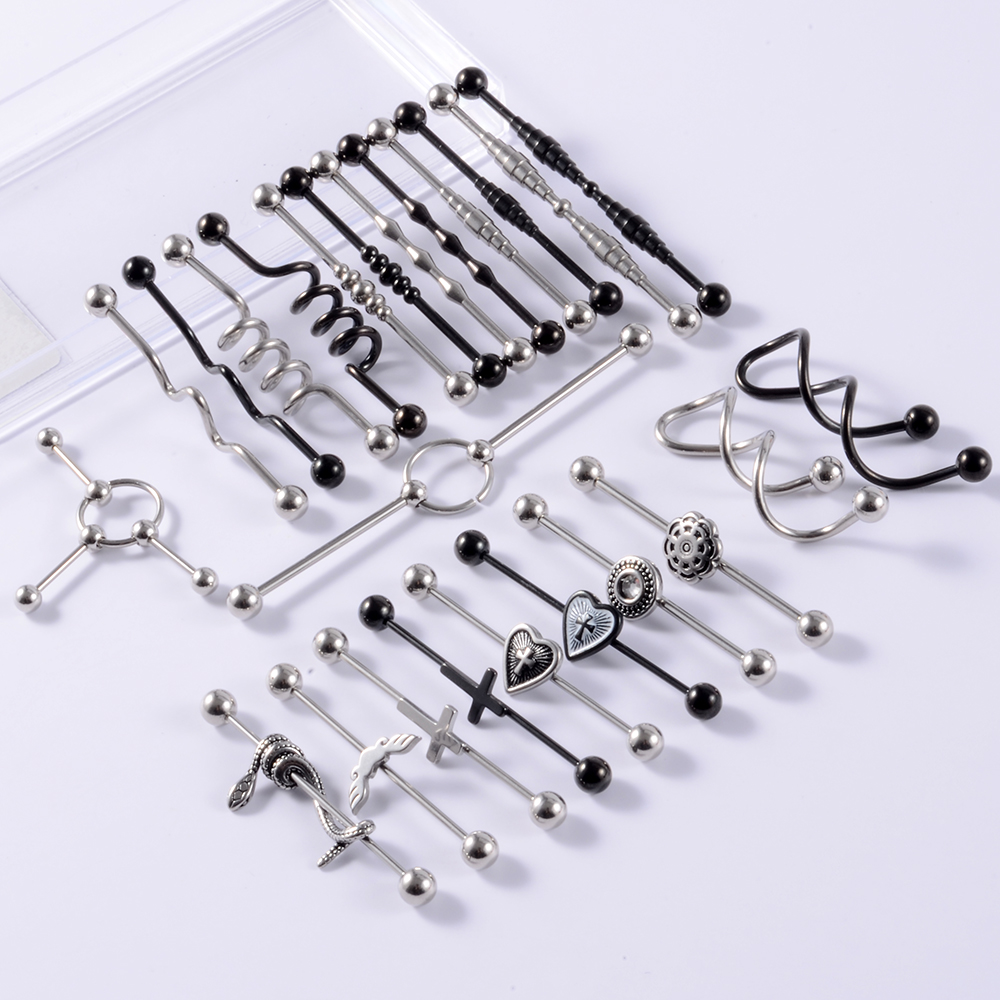 1Pcs Surgical Steel Snake Indu - Body Jewelry Industrial のレビューと価格