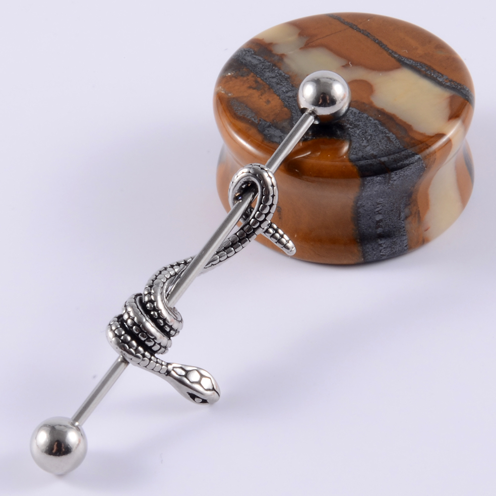 1Pcs Surgical Steel Snake Indu - Body Jewelry Industrial のレビューと価格