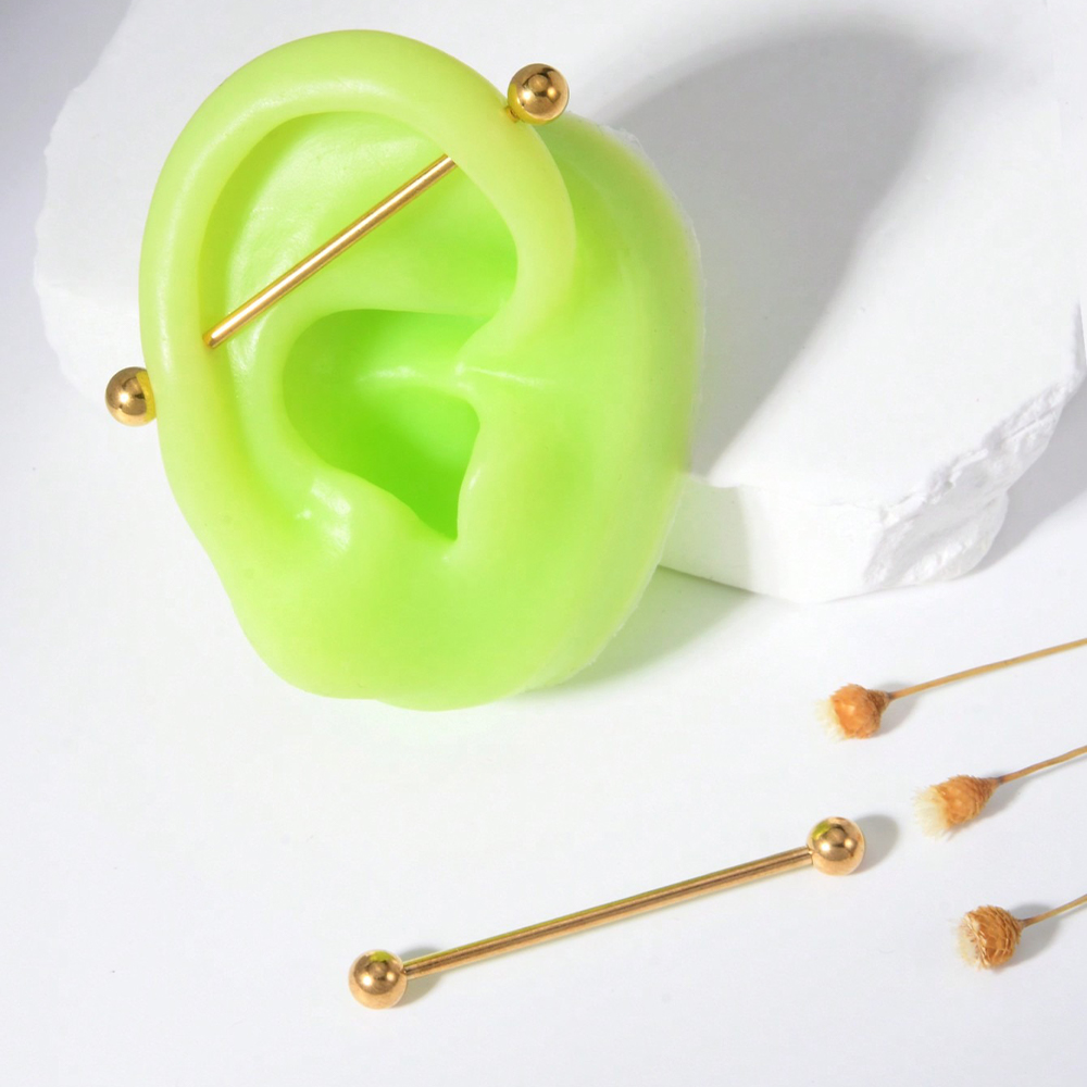 2PCS 14G Industrial Barbell Ca - Body Jewelry Industrial のレビューと価格