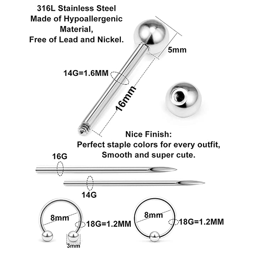 Piercing Kit Stainless Steel E - Body Jewelry Industrial のレビューと価格