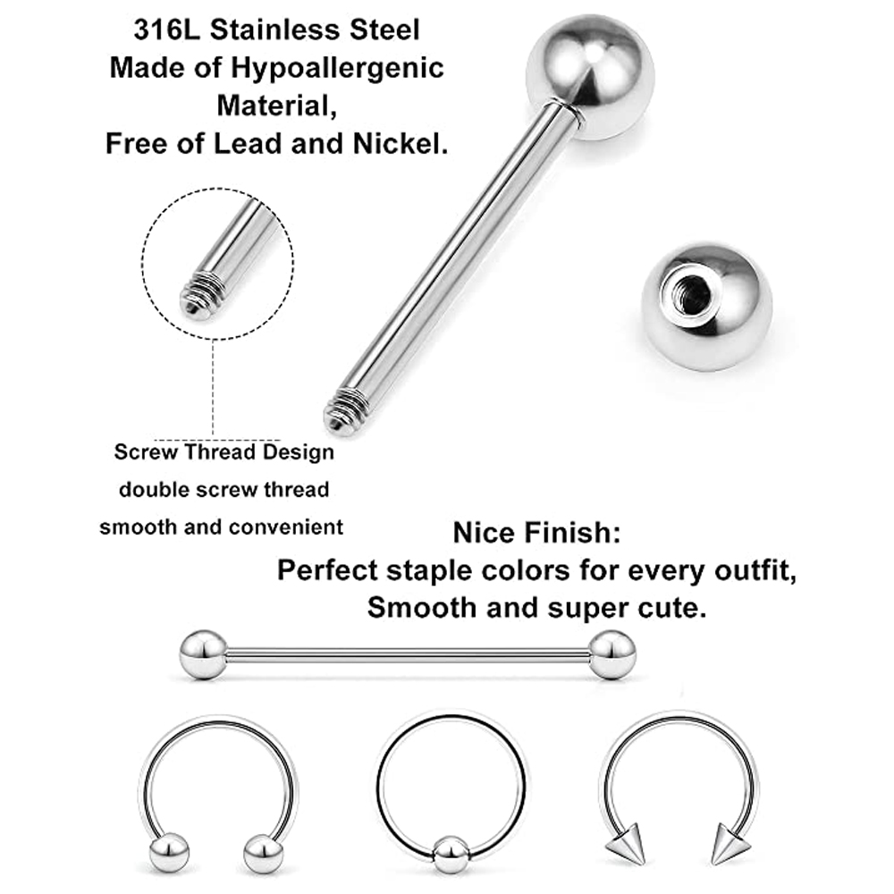 Piercing Kit Stainless Steel E - Body Jewelry Industrial のレビューと価格