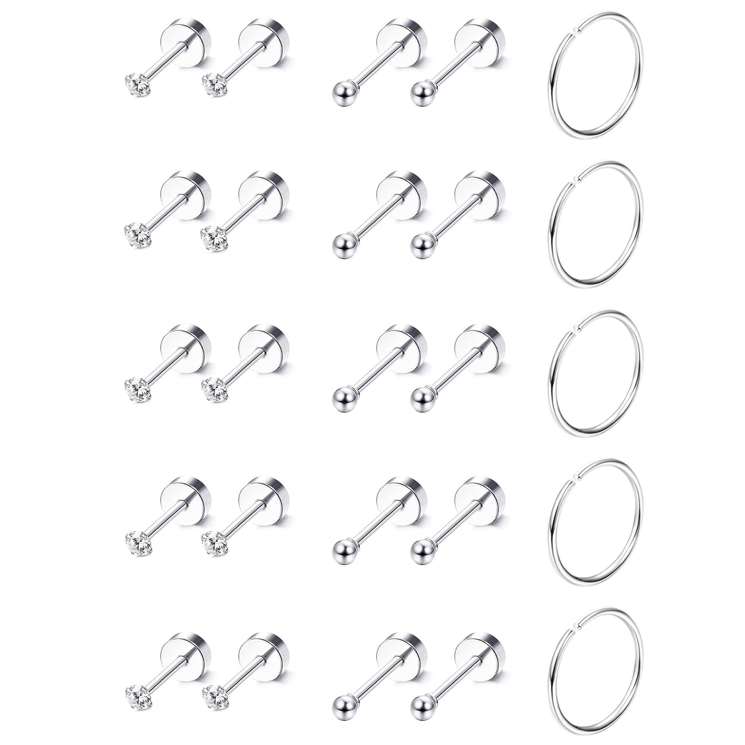 2pcs Tiny Surgical Stainless S - Body Jewelry Surgical Steel のレビューと価格