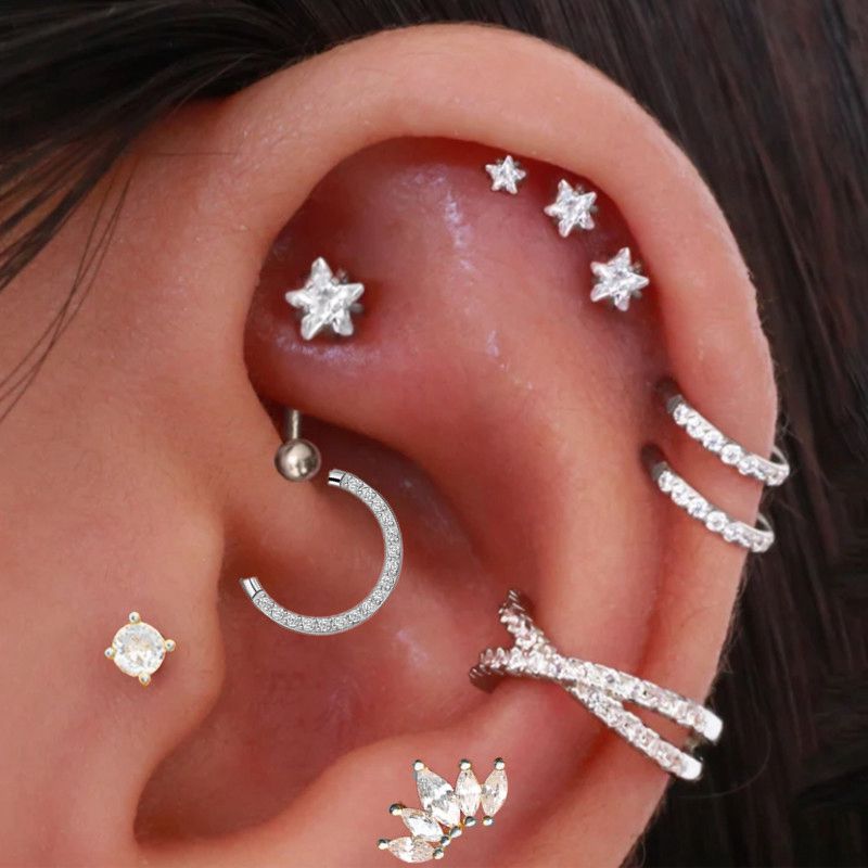 Helix Piercing Star Earrings W - Body Jewelry Trend のレビューと価格
