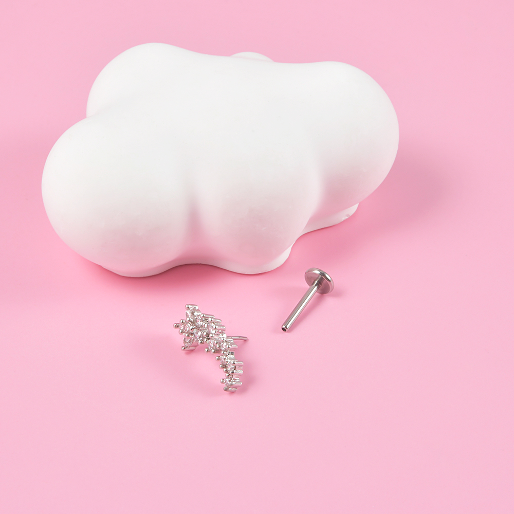 1PC Surgical Steel Zircon Labr - Body Jewelry Surgical Steel のレビューと価格