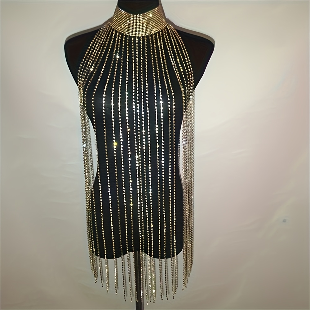 Sexy Rhinestone Bra Body Chain - Body Jewelry Harness のレビューと価格