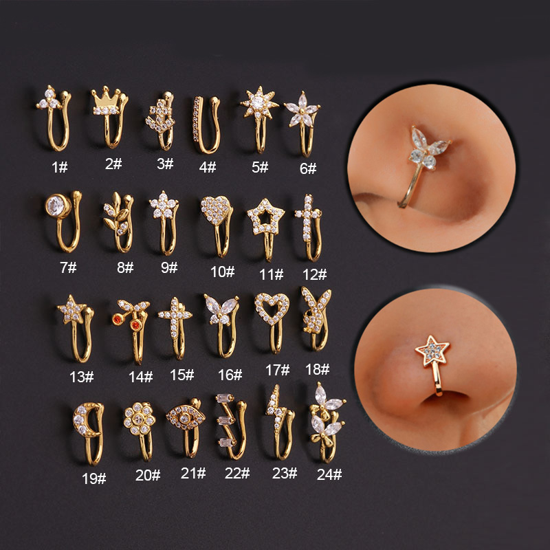 Fake Piercing Clip Nose Ring C - Body Jewelry Trend のレビューと価格